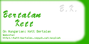 bertalan kett business card